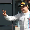 Valtteri Bottas (Williams) celebrates his 2nd place finish. Formula One World Championship, Rd9, British Grand Prix, Race Day, Silverstone, England, Sunday 6 July 2014.
